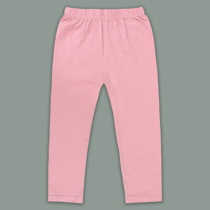 Kids Solid Cotton Leggings – Baby Pink | Soft & Stretchable Everyday Wear