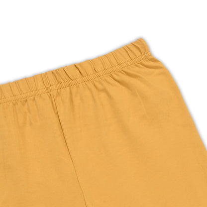 Kids Solid Cotton Leggings – Mustard Yellow | Soft & Stretchable Everyday Wear