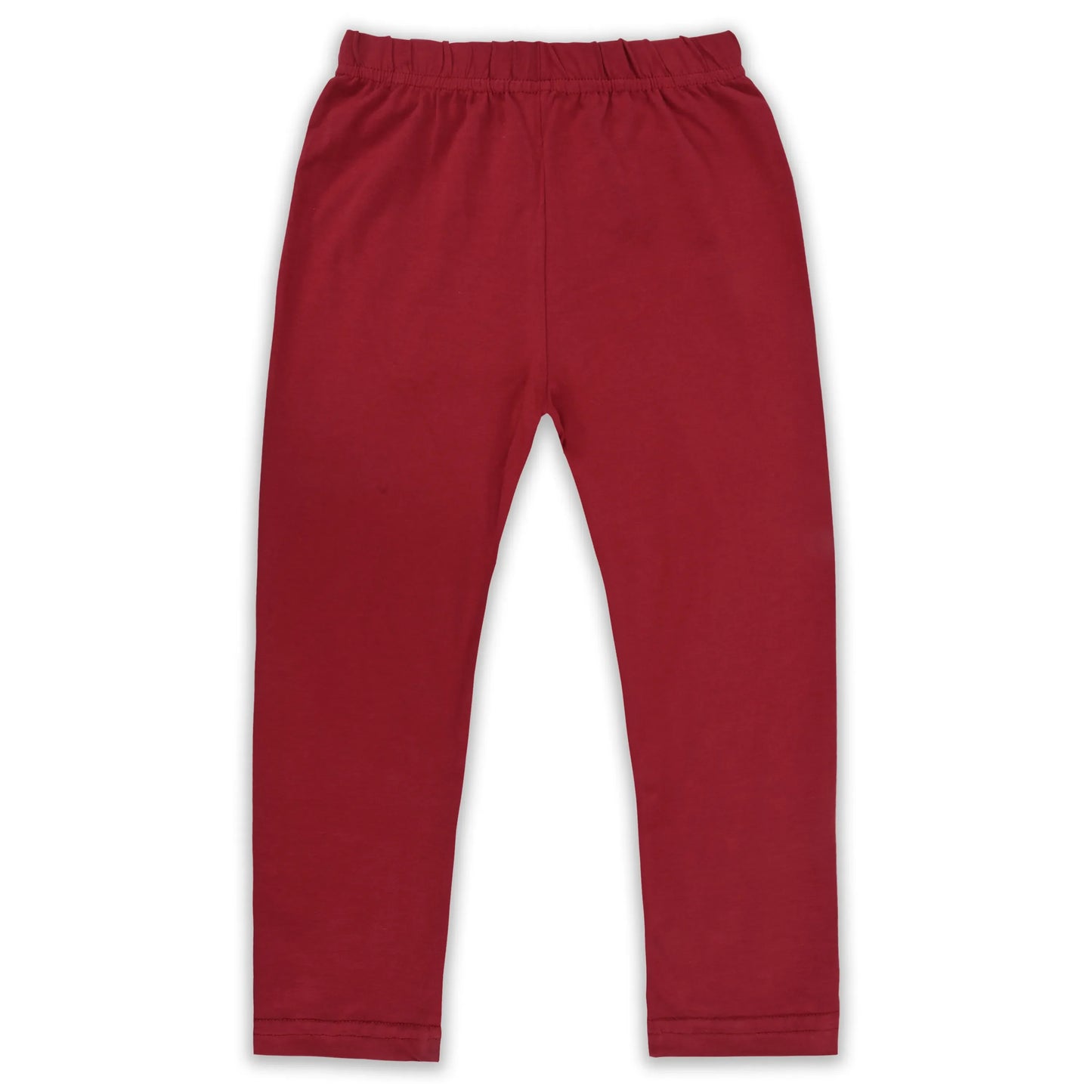 Kids Solid Cotton Leggings – Red | Soft & Stretchable Everyday Wear
