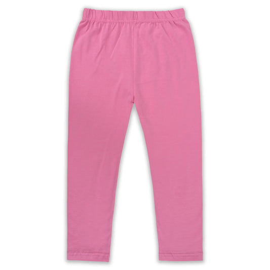 Kids Solid Cotton Leggings – Pink | Soft & Stretchable Everyday Wear