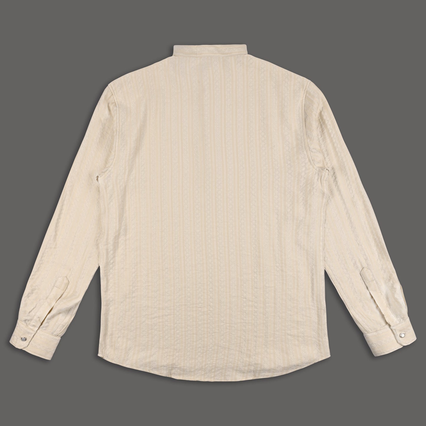 Men’s Textured Cotton Kurta Shirt – Mandarin Collar, Full Sleeves