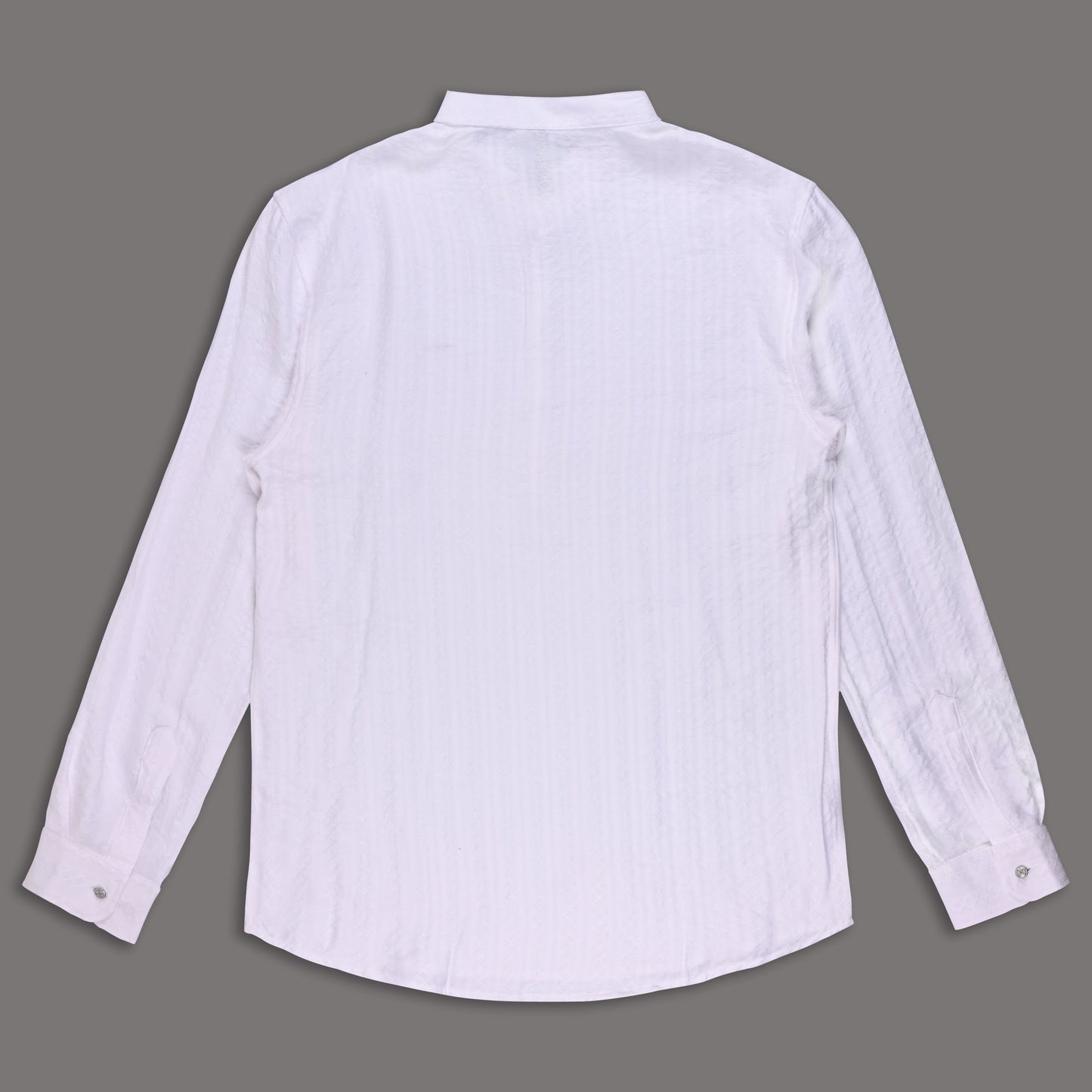 Men’s Textured Cotton Kurta Shirt – Mandarin Collar, Full Sleeves