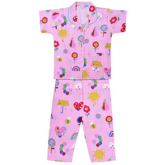 Unisex Printed Top and Bottom Pyjamas Night Dress