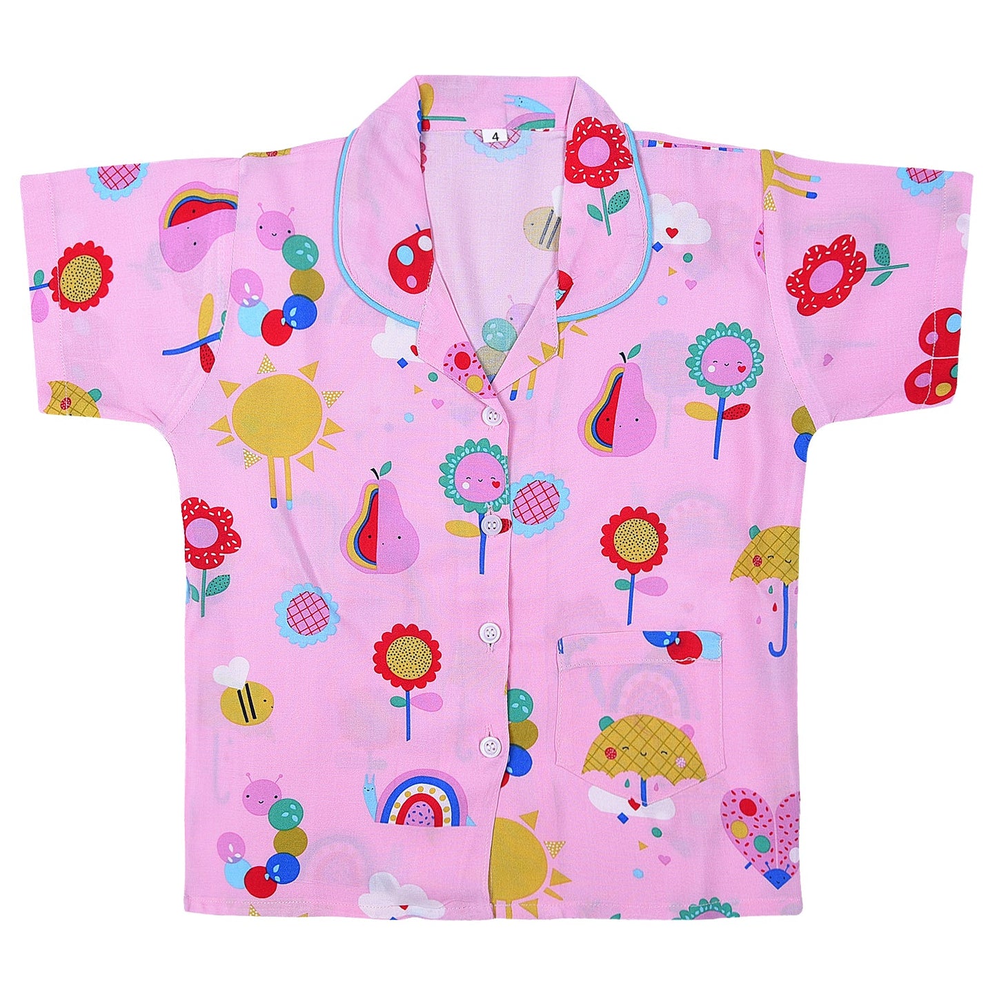 Unisex Printed Top and Bottom Pyjamas Night Dress