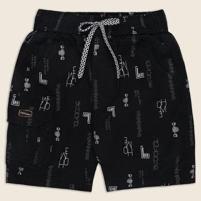 Boys Printed Cotton Cargo Shorts