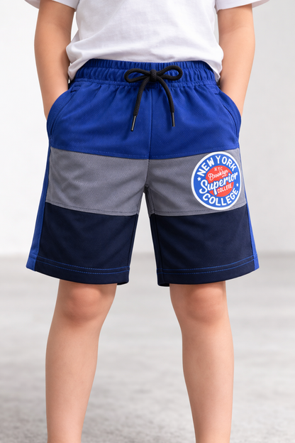 Boys Sporty Striped Printed Shorts