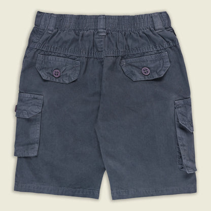 Boys Cotton Denim Cargo Shorts with Button Closure & Utility Pockets