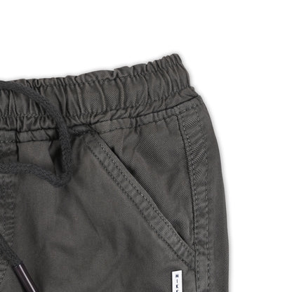 Boys Cotton Denim Cargo Shorts with Drawstring Waist