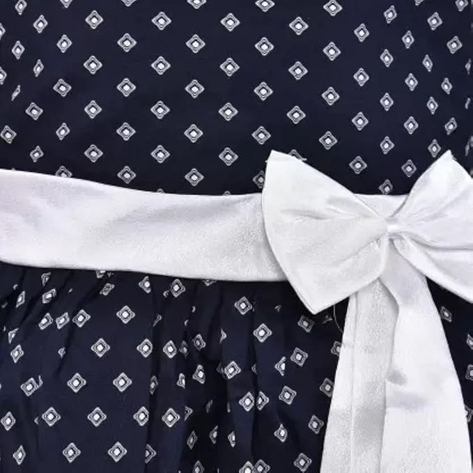 Girls Cotton Printed Sleeveless Frock with Bow – Summer Wear Dress