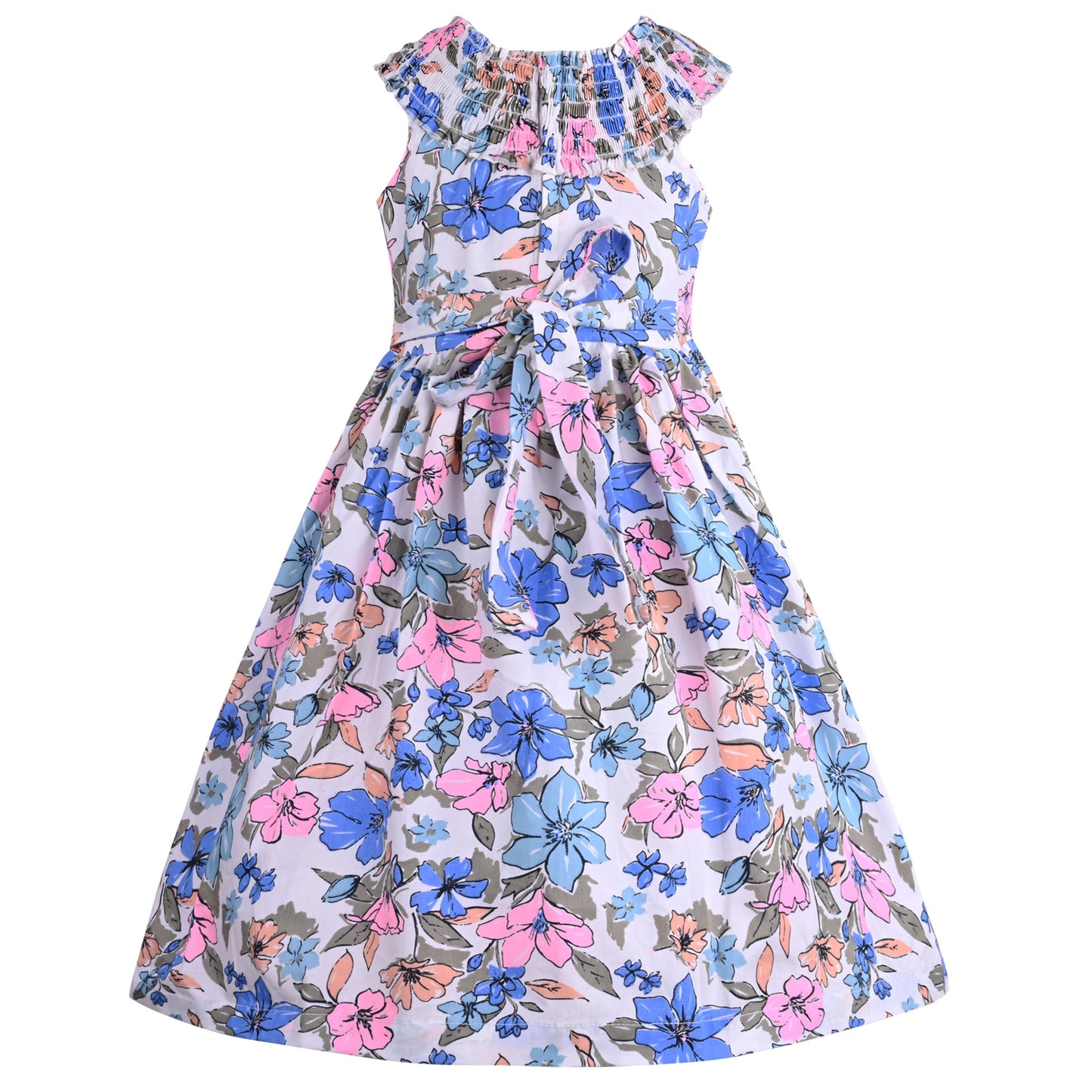 Girls Floral Print A-Line Frock Dress