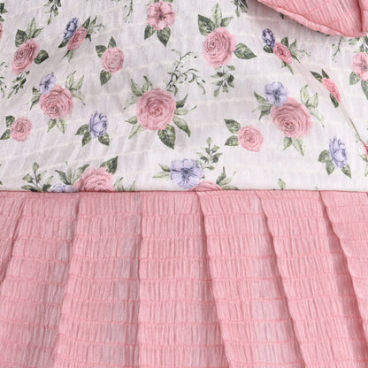 Girls Floral Print Fit and Flare Frock Dress