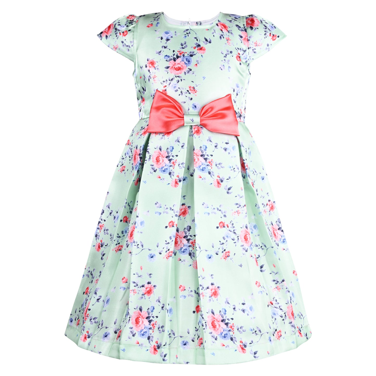 Girls Floral Print A-Line Frock Dress