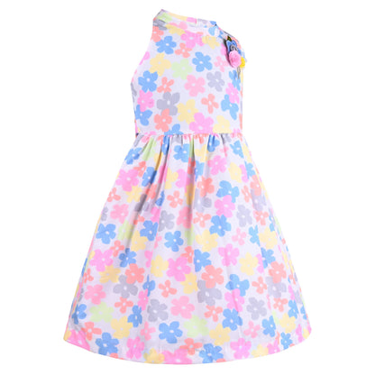 Girls Pastel Floral Print Summer Dress