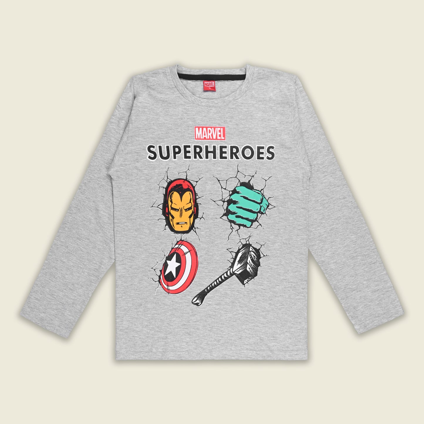 Marvel Superheroes Kids Full Sleeve T-Shirt â€“ Cotton Blend