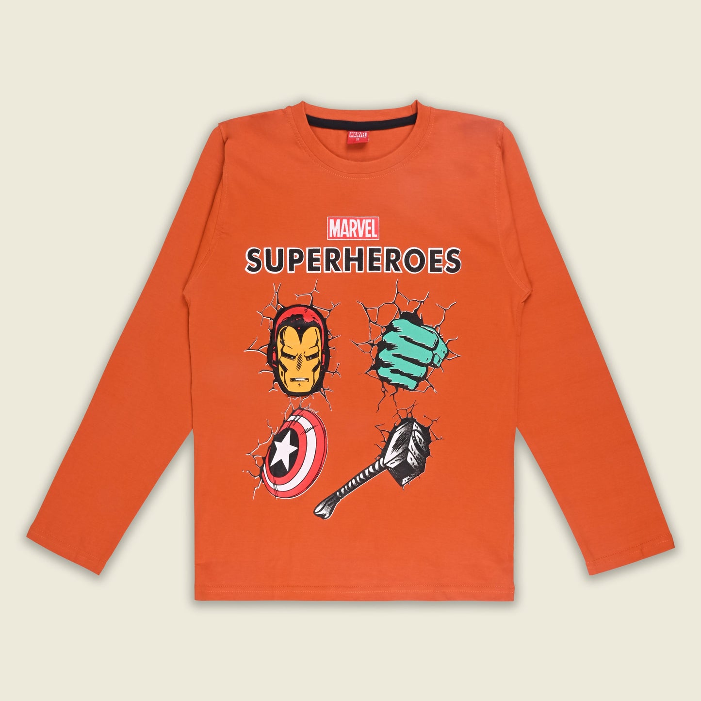 Marvel Superheroes Kids Full Sleeve T-Shirt â€“ Cotton Blend