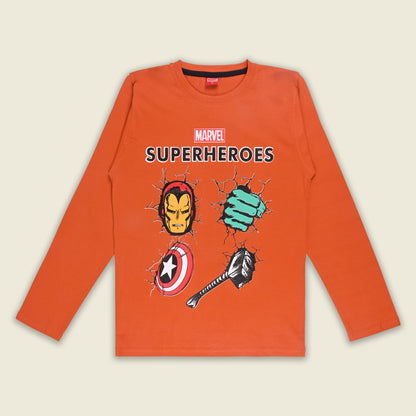 Marvel Superheroes Kids Full Sleeve T-Shirt â€“ Cotton Blend