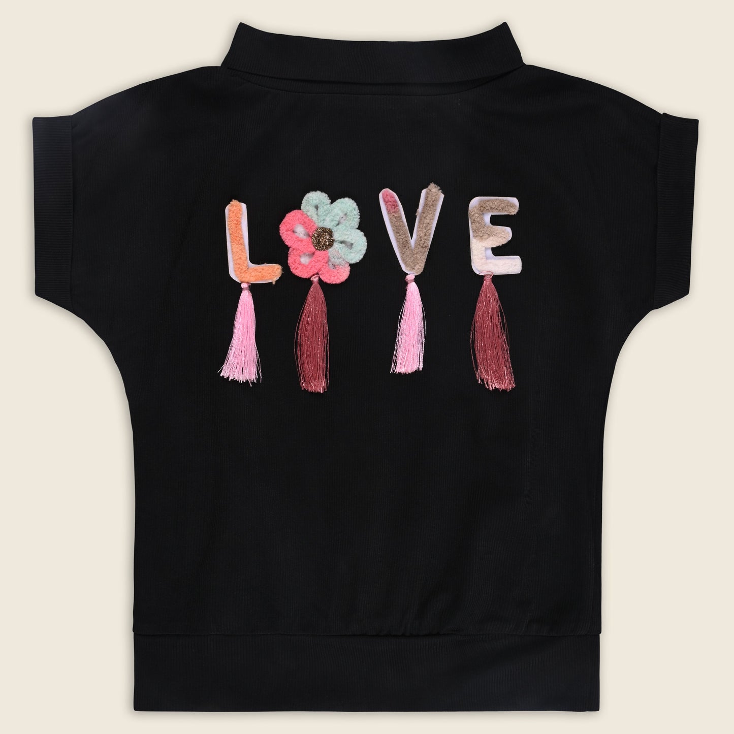 Buy Premium Baby Girls Cotton T-shirt with Love Embroidery Online