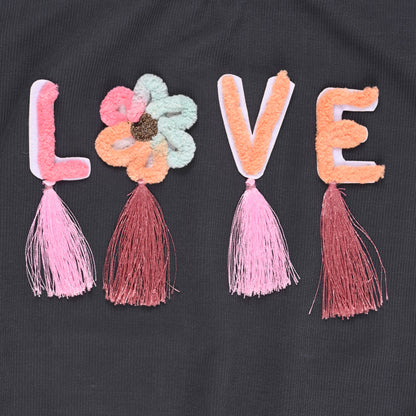 Buy Premium Baby Girls Cotton T-shirt with Love Embroidery Online