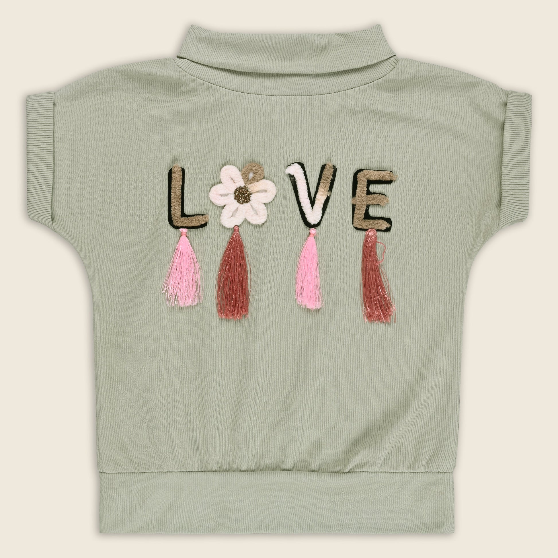 Buy Premium Baby Girls Cotton T-shirt with Love Embroidery Online