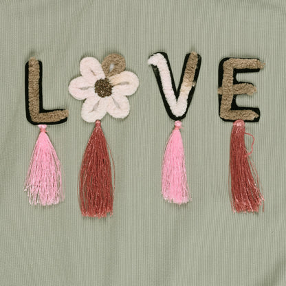Buy Premium Baby Girls Cotton T-shirt with Love Embroidery Online