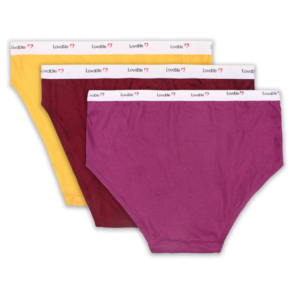 Women’s Cotton Blend Mid-Rise Briefs – Pack of 3